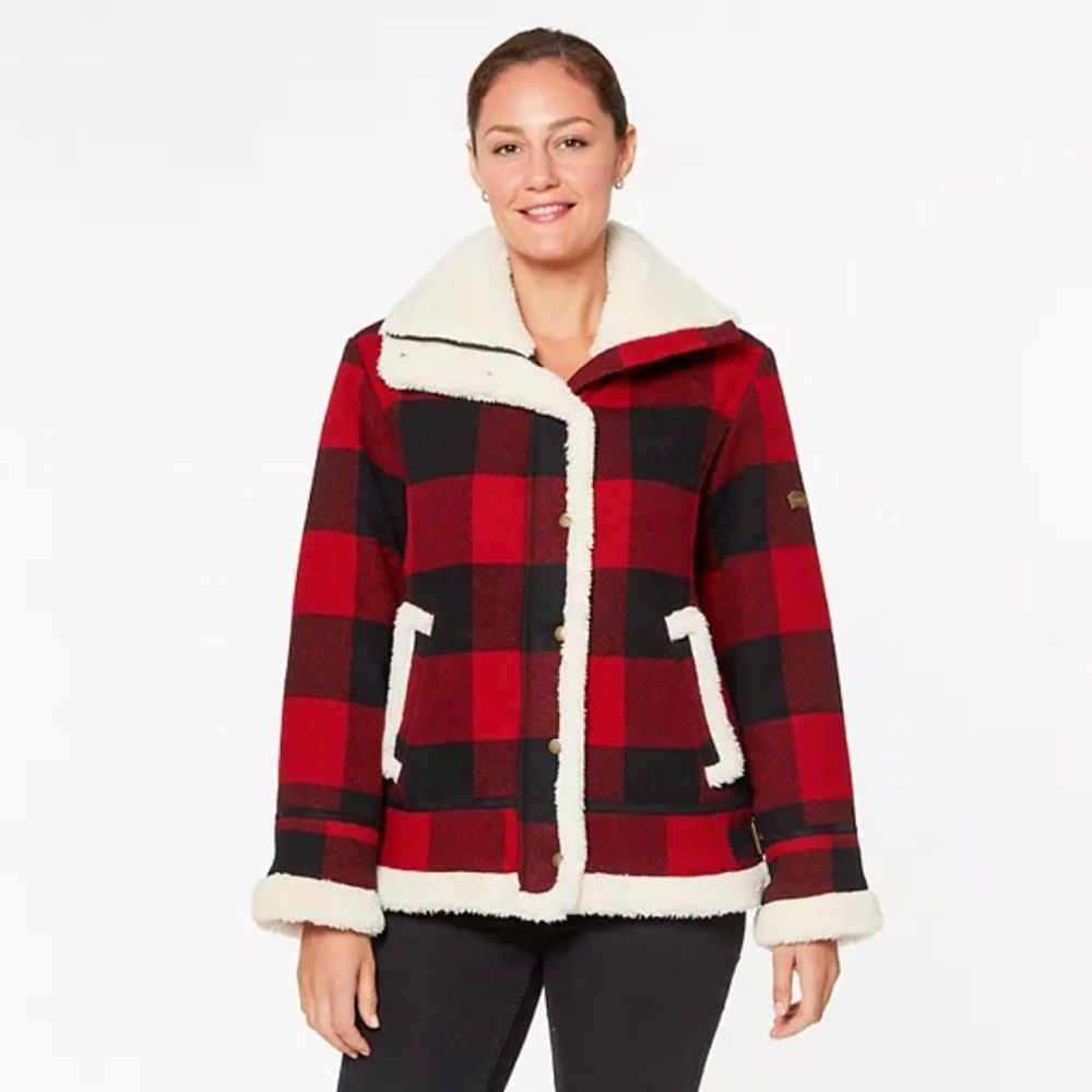 UGG Koolaburra by Ugg Buffalo plaid check lumberjacks jacket faux fur large